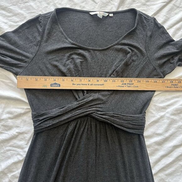 Boden Emma Dress A-Line Soft Knit Twist Front Knot Detail Gray Size 8L - Picture 6 of 13
